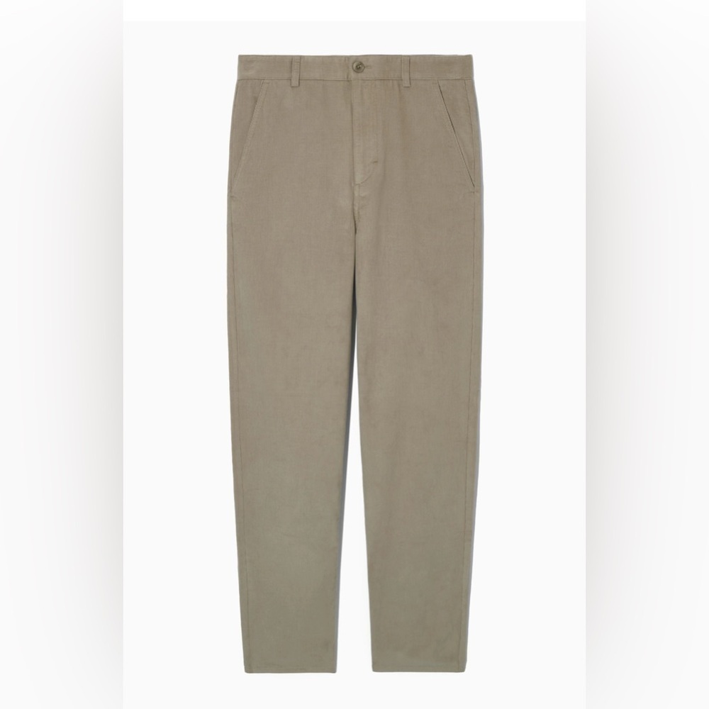 COS Women's Straight Leg Corduroy Chino Pants Size 2 Beige Preppy Academia